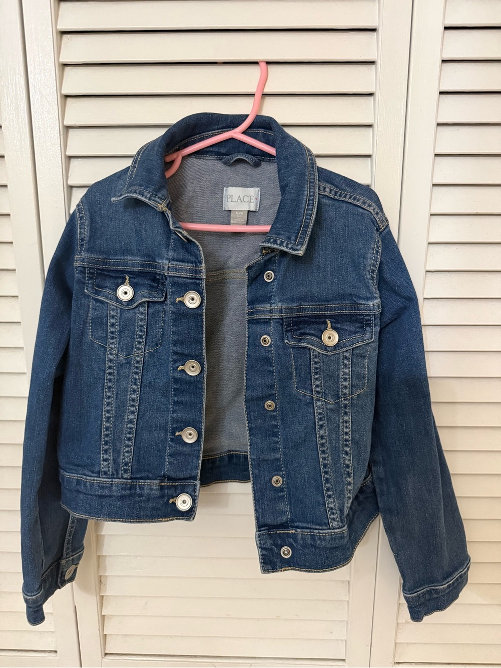 The Children's Place Dark Blue Denim Jacket for Kids/ girls. Size 5/6